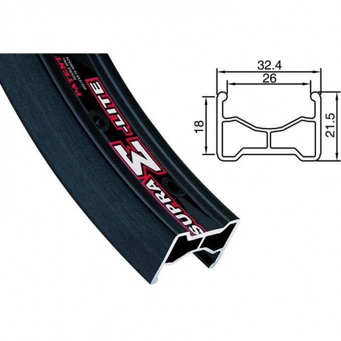 Обод 20" Supra E (Lite) Alexrims 48H двойной, серебристый 330024