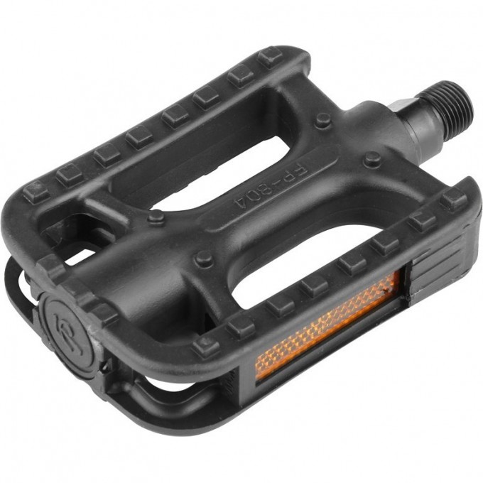 Педали FP-804 Feimin ось 9/16" со светоотражателями, пластиковые чёрные 360043