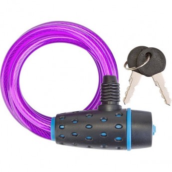 Трос-замок STELS 87318, 8х1800 мм, чёрно-пурпурный Трос-замок STELS 87318, 8х1800 мм, чёрно-пурпурный