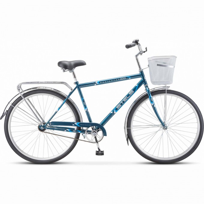 Велосипед STELS Navigator 28" 300 Gent Z010/Z011 (с корзиной) (LU085341) морская волна, 2023 JU000401122022JU0005896