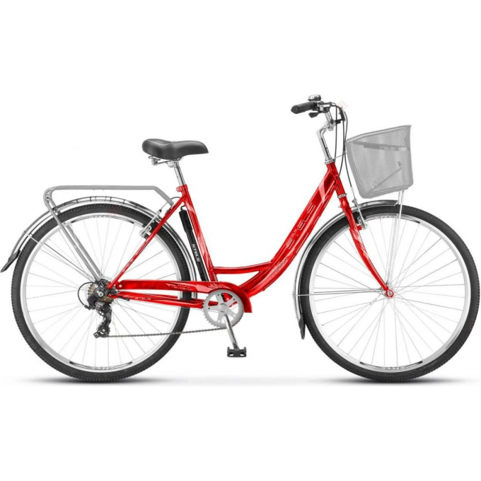 Велосипед STELS Navigator 28" 395 V Z010 красный (с корзиной) (LU089103), рама 20" JU000409672022JU0003888